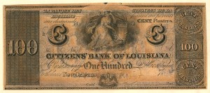 Citizens' Bank of Louisiana - Obsolete Banknote - Currency